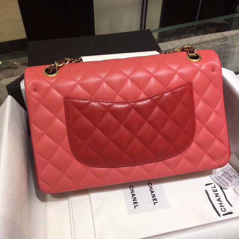 Chanel 香奈儿  CF 经典系列 小羊皮 拼色 25cm 金扣 现货