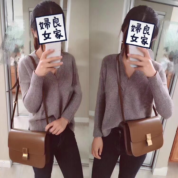 Celine 思琳 最新版本 box豆腐包 24cm 焦糖色百搭  永远不会出错的色号