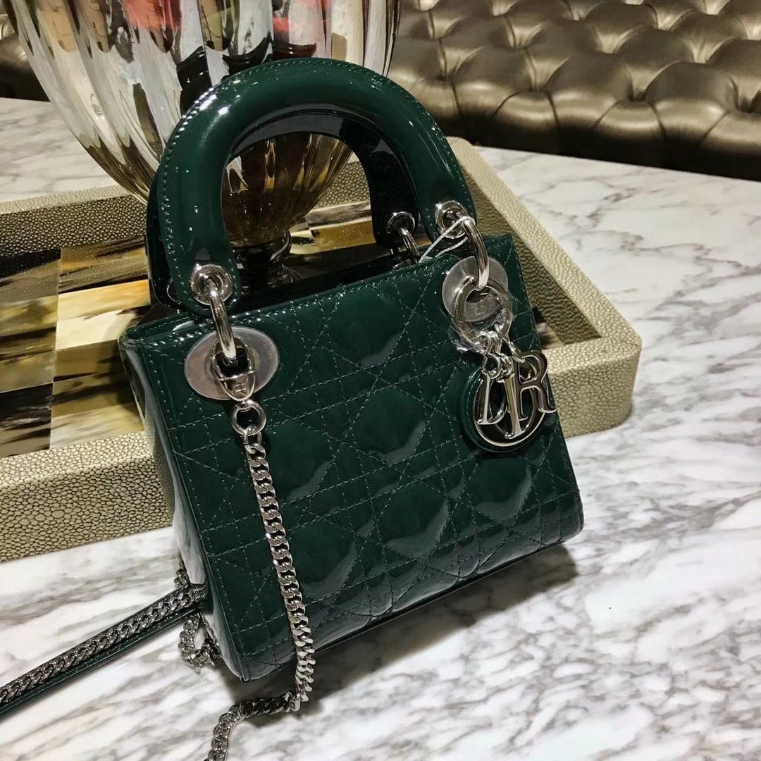 Dior 迪奥 广州厂家直销 包包批发市场 意大利  进口原厂正品皮料  墨绿色