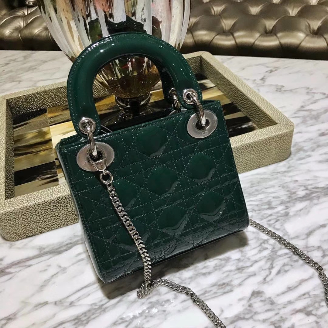 Dior 迪奥 广州厂家直销 包包批发市场 意大利  进口原厂正品皮料  墨绿色