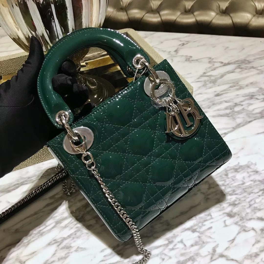 Dior 迪奥 广州厂家直销 包包批发市场 意大利  进口原厂正品皮料  墨绿色