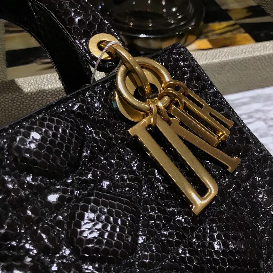 Dior 迪奥 印尼进口蛇皮制作 Dior指定蛇皮供应商 四格翻盖戴妃包