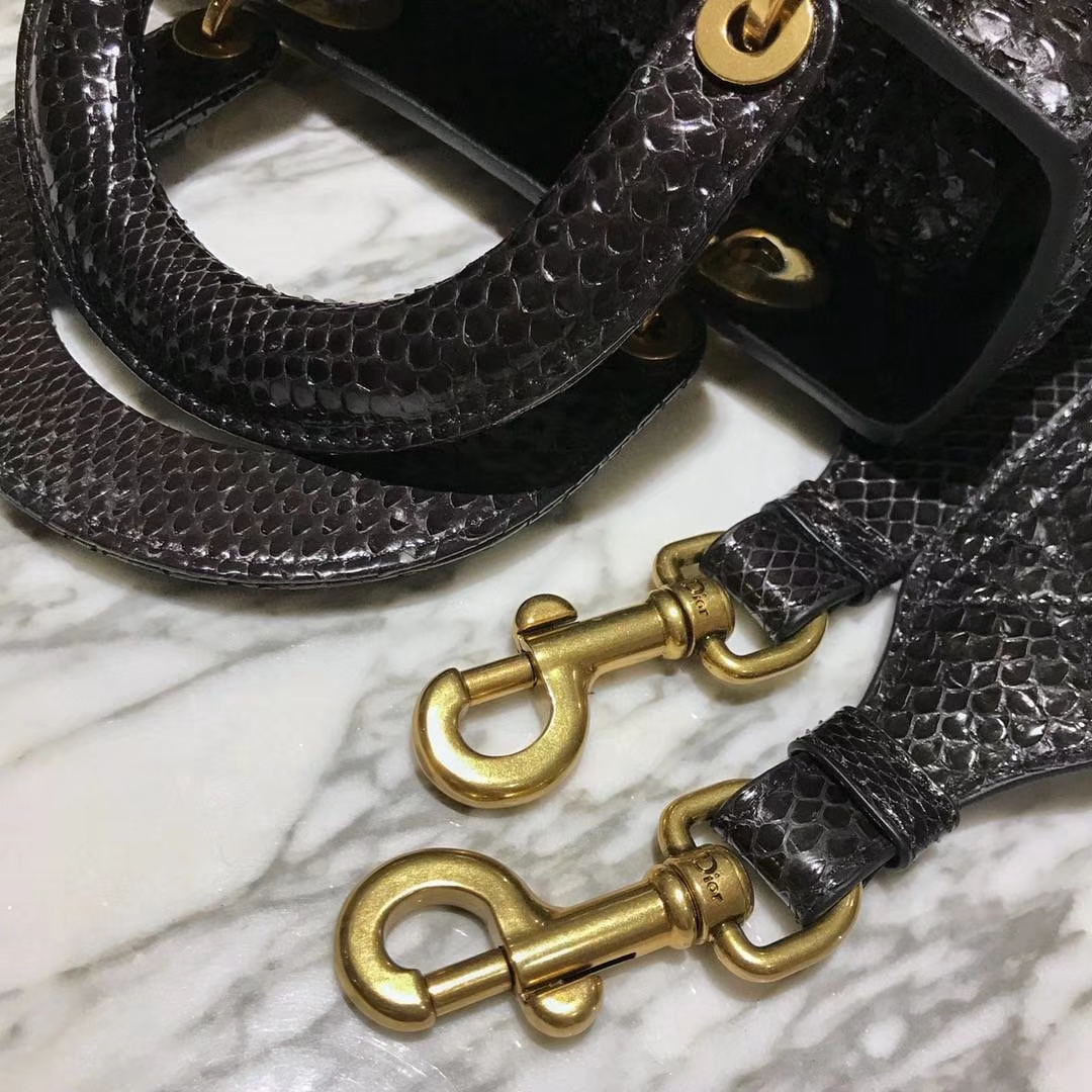 Dior 迪奥 印尼进口蛇皮制作 Dior指定蛇皮供应商 四格翻盖戴妃包
