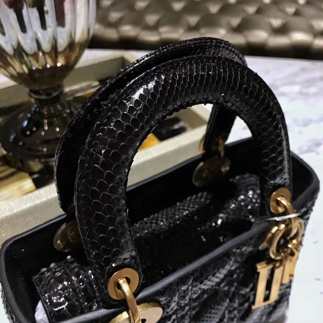 Dior 迪奥 印尼进口蛇皮制作 Dior指定蛇皮供应商 四格翻盖戴妃包