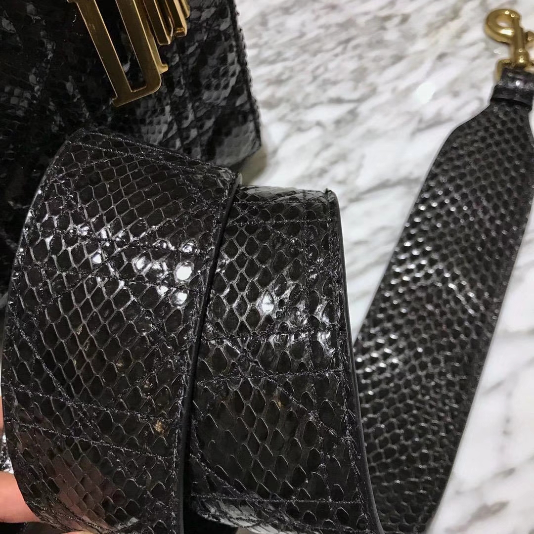 Dior 迪奥 印尼进口蛇皮制作 Dior指定蛇皮供应商 四格翻盖戴妃包