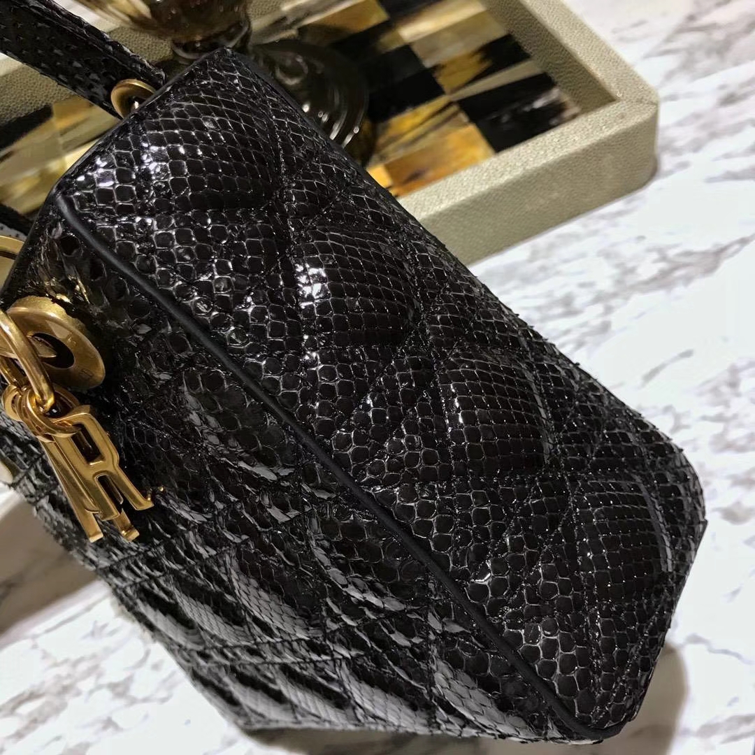 Dior 迪奥 印尼进口蛇皮制作 Dior指定蛇皮供应商 四格翻盖戴妃包