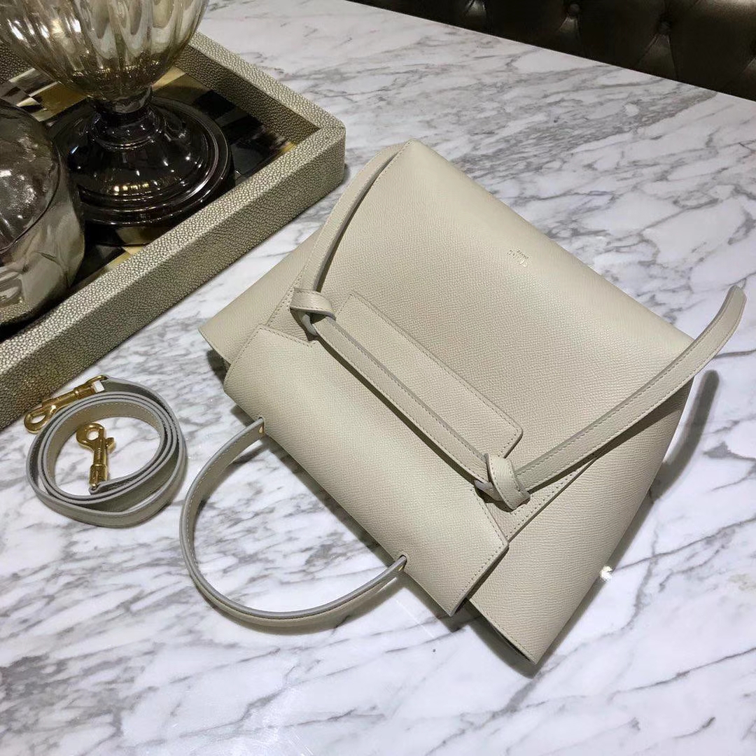 Celine 鲶鱼包 27cm 奶昔白 现货秒发 掌纹皮 进口原厂皮