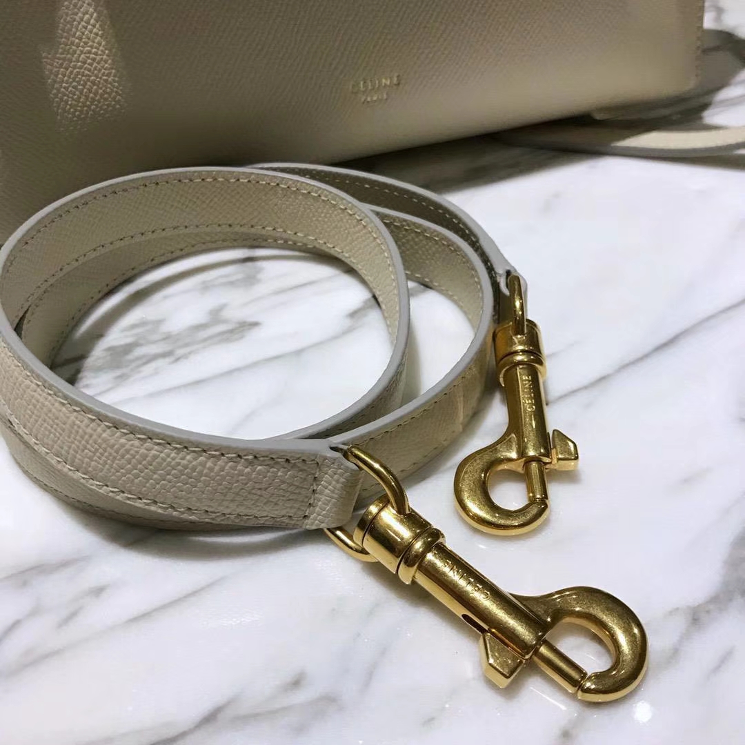 Celine 鲶鱼包 27cm 奶昔白 现货秒发 掌纹皮 进口原厂皮