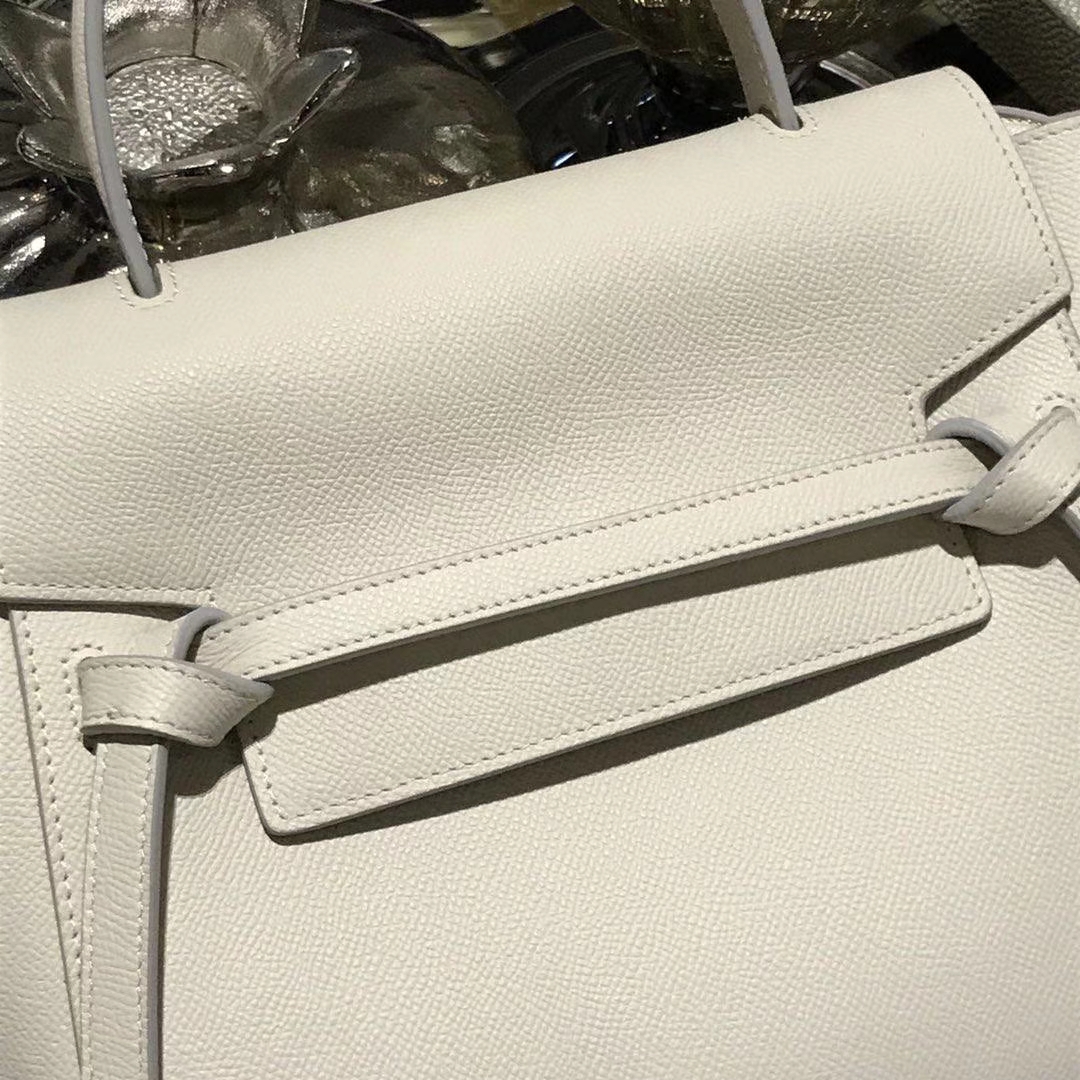Celine 鲶鱼包 27cm 奶昔白 现货秒发 掌纹皮 进口原厂皮