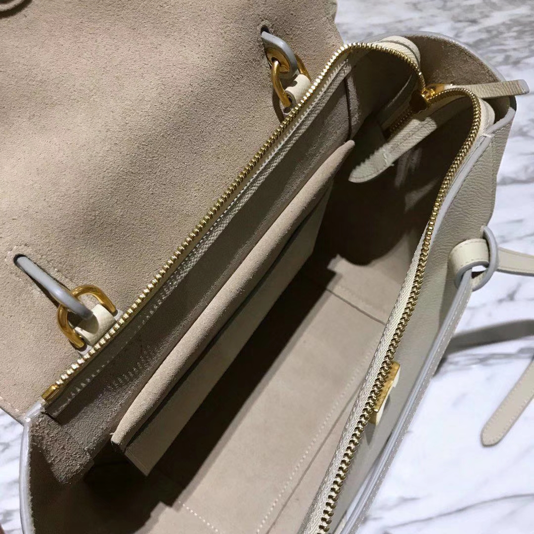 Celine 鲶鱼包 27cm 奶昔白 现货秒发 掌纹皮 进口原厂皮