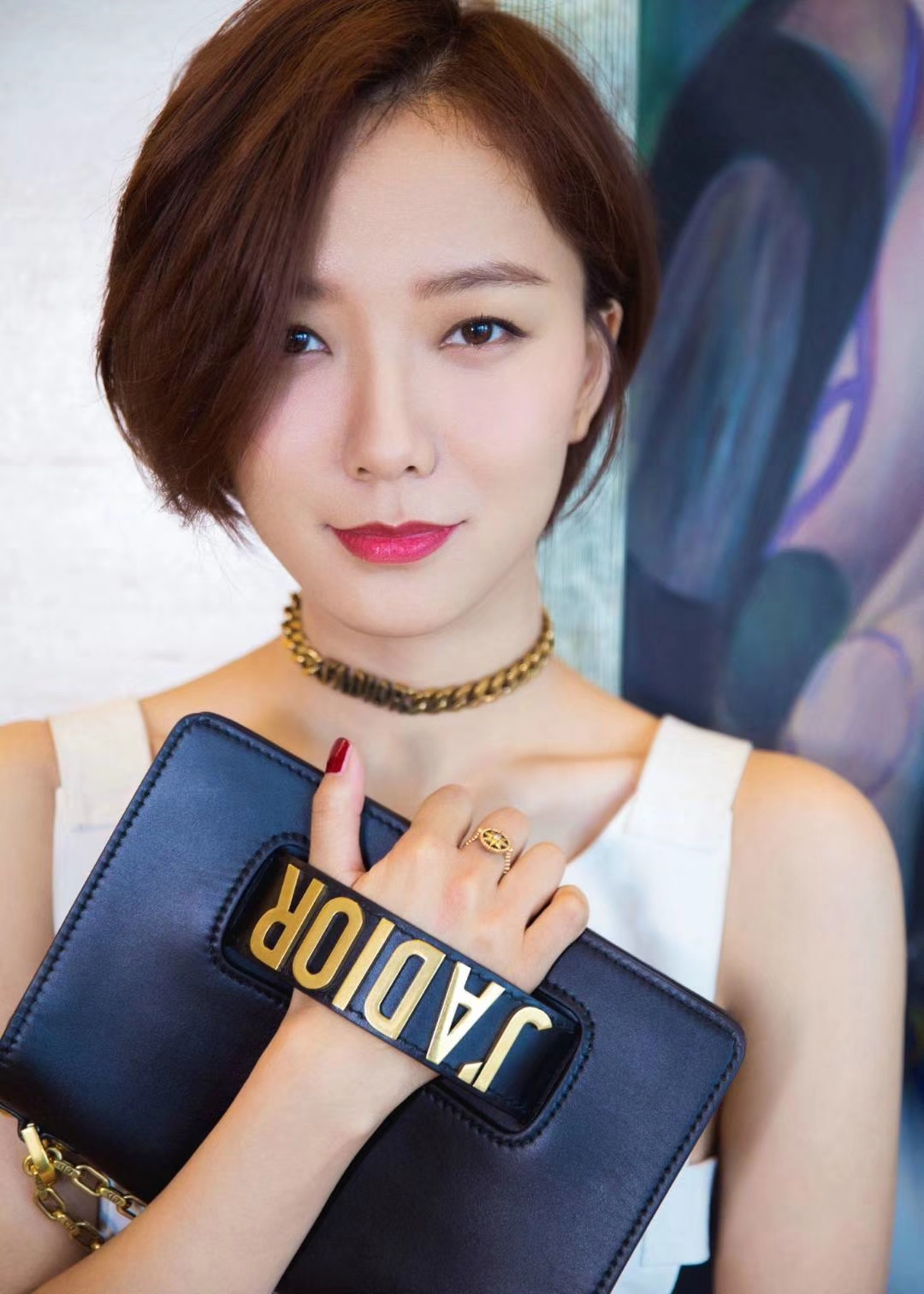 Dior 迪奥 JADIOR 25cm 翻盖式设计 黑色链条包 原厂进口牛皮