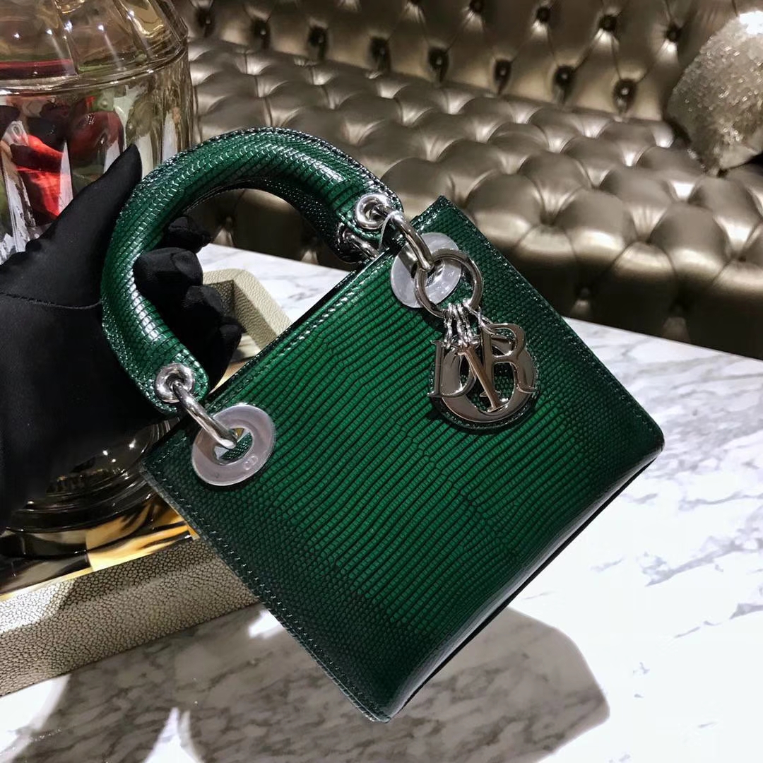 蜥蜴皮Dior 迪奥 戴妃包 新款来袭 蜥蜴皮渐变色 18K真金电镀五金 保五年不掉色