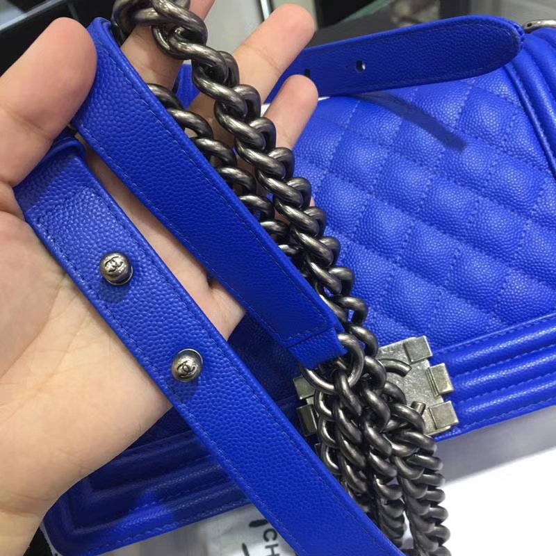 Chanel 香奈儿 Leboy 球纹 电光蓝 25cm 古银 现货