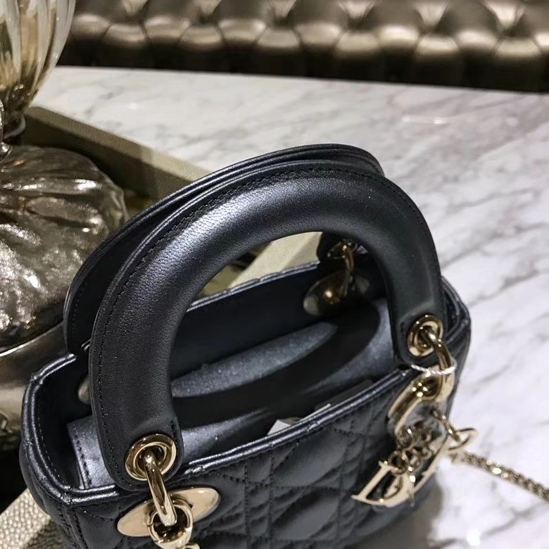 Dior 迪奥 戴妃包 Lady Dior 意大利 进口皮制作  羊皮铅笔芯色戴妃