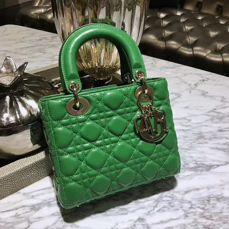 Dior 迪奥  戴妃包 Lady Dior 全新 原厂进口皮 仙人掌绿 金扣 实拍
