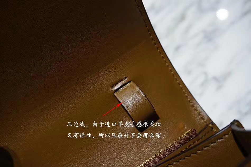 Celine 思琳 Box 豆腐包 百搭焦糖色 金扣 细节实拍