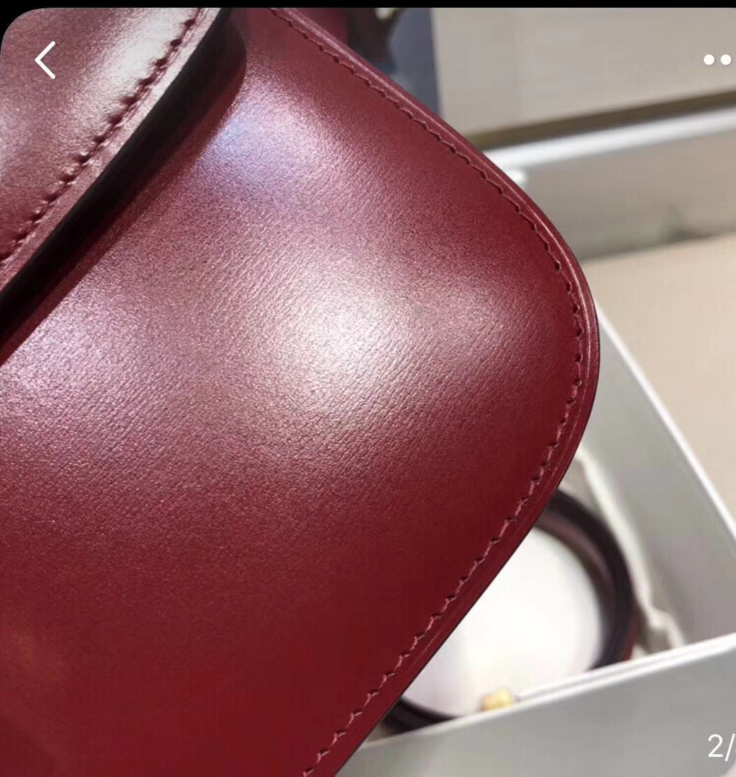 Celine 思琳Box 豆腐包 复古红 金扣 ZP拆版 专柜品质 识货来