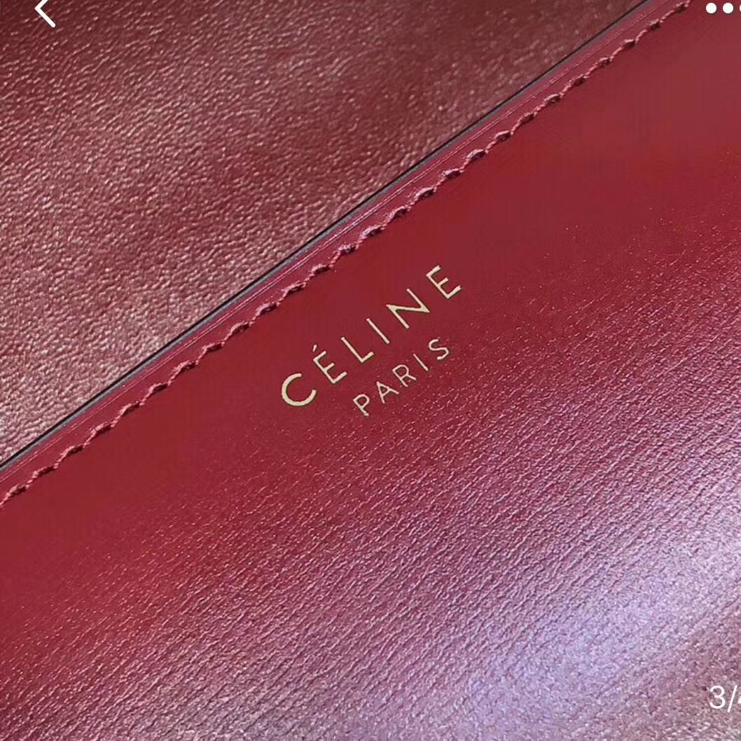 Celine 思琳Box 豆腐包 复古红 金扣 ZP拆版 专柜品质 识货来