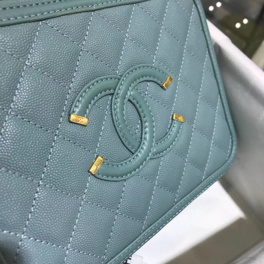 Chanel 香奈儿 化妆包 薄荷绿  21cm 现货 金色五金