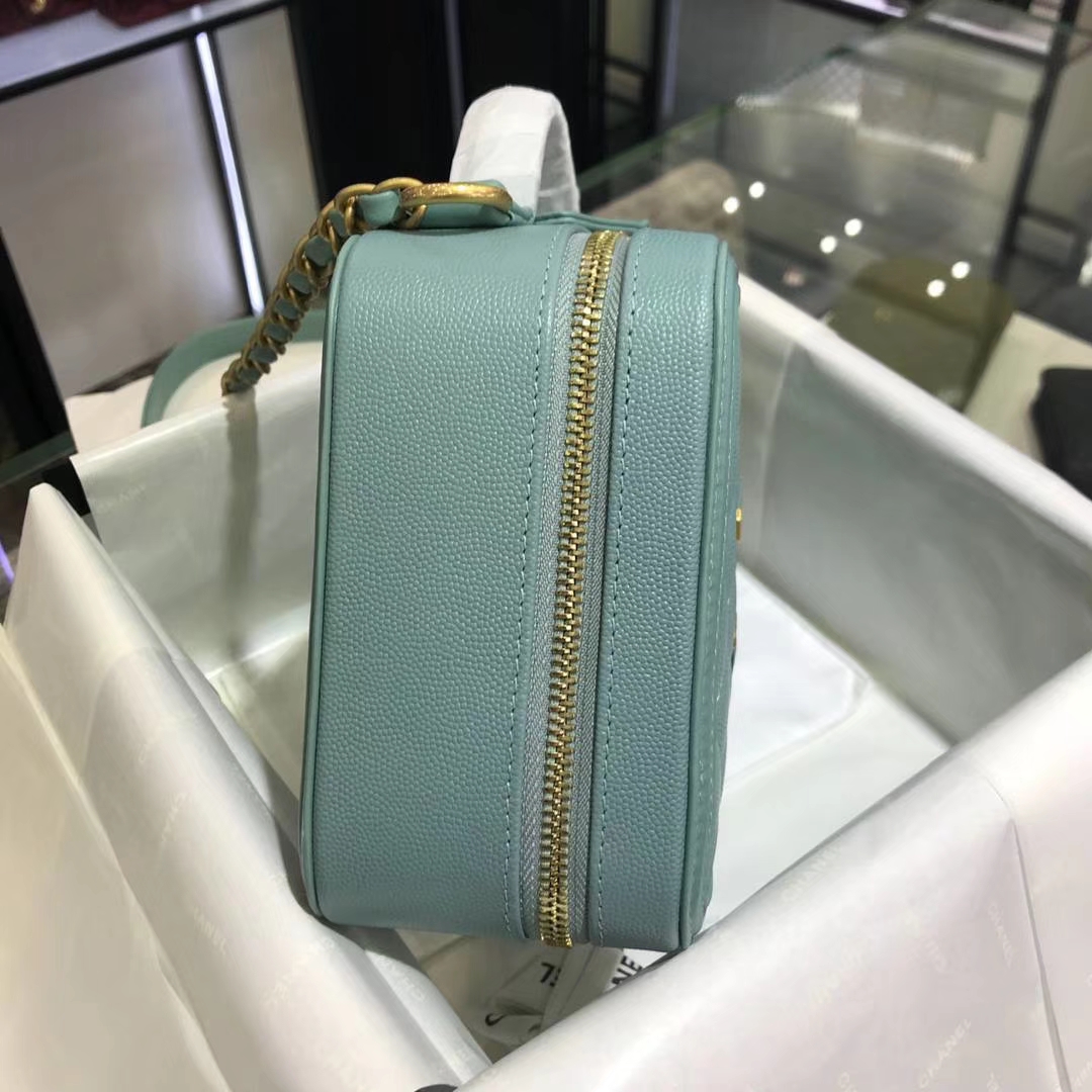 Chanel 香奈儿 化妆包 薄荷绿  21cm 现货 金色五金