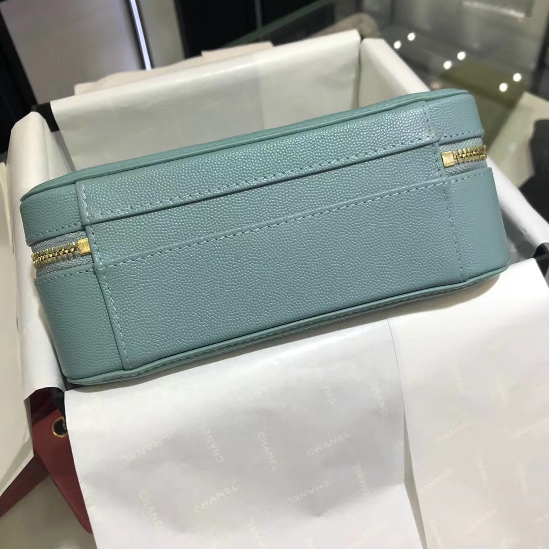 Chanel 香奈儿 化妆包 薄荷绿  21cm 现货 金色五金