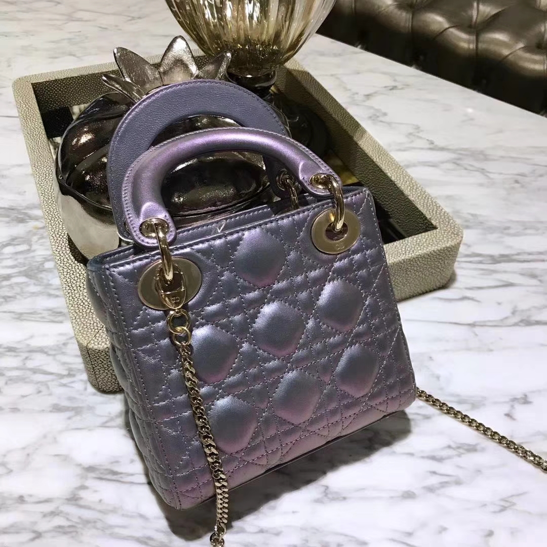 Dior 迪奥 戴妃包 Lady Dior mini 羊皮幻彩色