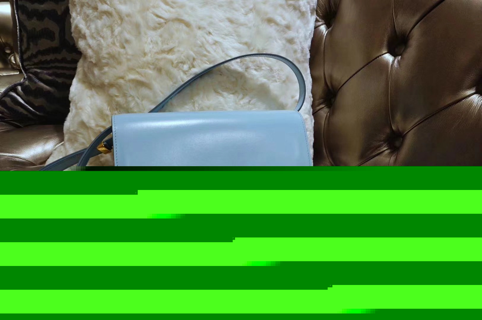 Celine 思琳 box 豆腐包 云雾蓝 中号24cm 原厂进口头层牛皮 广州白云皮具城