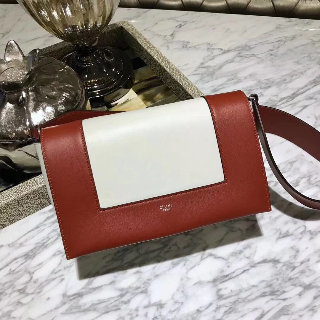 Celine 思琳 Frame 焦糖色拼白色 容量大 搭配皮肩带 一件代发 代购品质