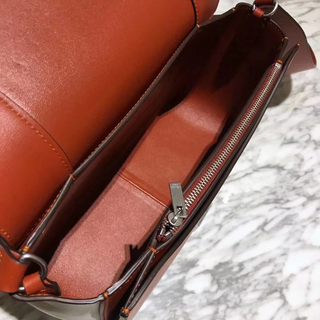 Celine 思琳 Frame 焦糖色拼白色 容量大 搭配皮肩带 一件代发 代购品质
