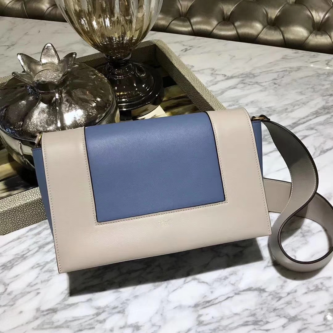 Celine 思琳 Frame 风衣灰拼玛瑙兰 容量大 搭配皮肩带 一件代发  代购品质