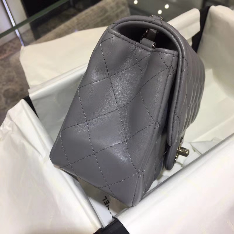 Chanel 香奈儿 羊皮 锡器灰 17cm 银扣 现货