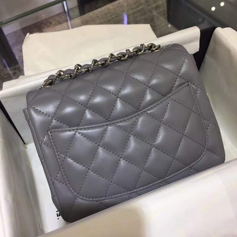 Chanel 香奈儿 羊皮 锡器灰 17cm 银扣 现货