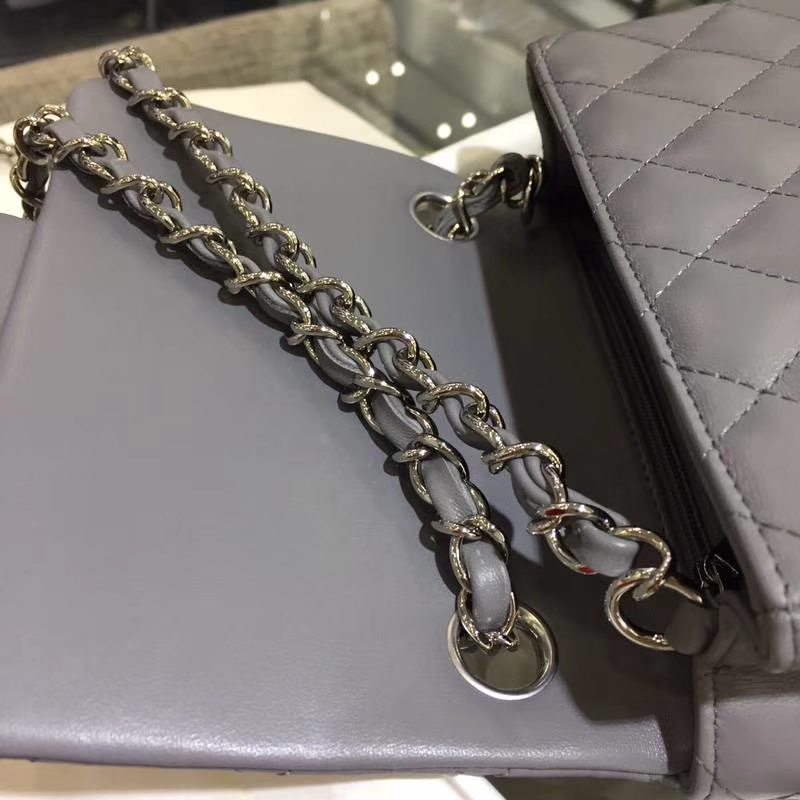 Chanel 香奈儿 羊皮 锡器灰 17cm 银扣 现货