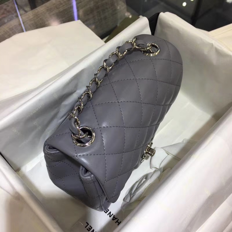 Chanel 香奈儿 羊皮 锡器灰 17cm 银扣 现货