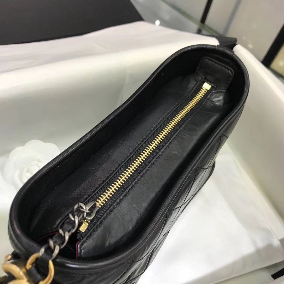 Chanel 香奈儿 Gabrielle 20cm 原厂树膏皮 黑色