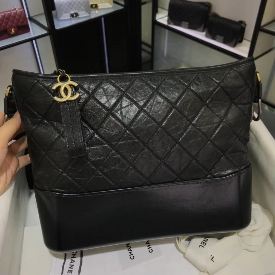 Chanel 香奈儿 Gabrielle 28cm 原厂树膏皮 经典黑色
