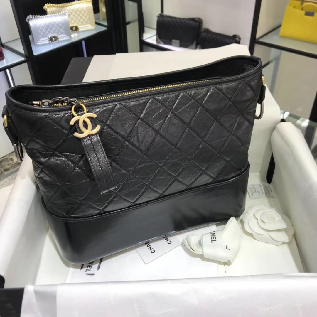 Chanel 香奈儿 Gabrielle 28cm 原厂树膏皮 经典黑色
