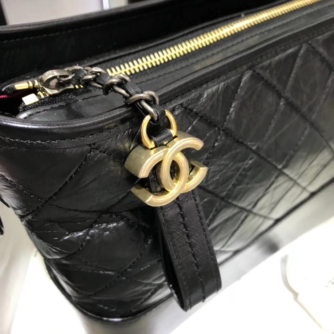Chanel 香奈儿 Gabrielle 28cm 原厂树膏皮 经典黑色
