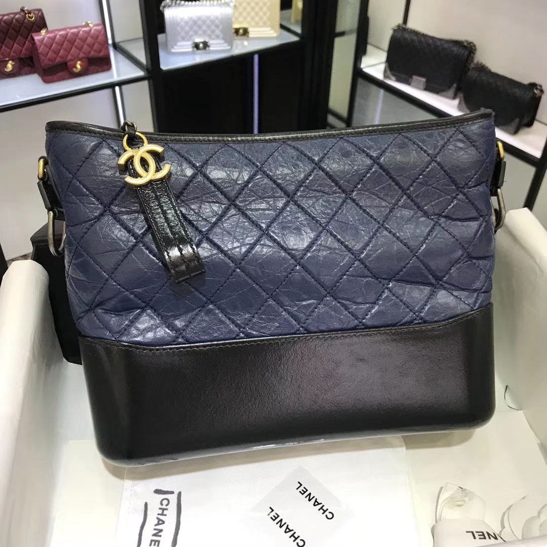 Chanel 香奈儿 Gabrielle 28cm 原厂树膏皮 宝石蓝