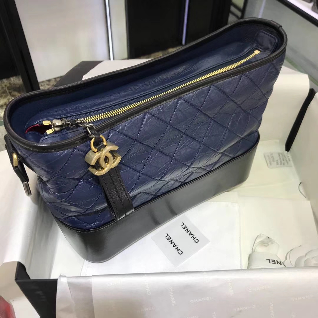 Chanel 香奈儿 Gabrielle 28cm 原厂树膏皮 宝石蓝