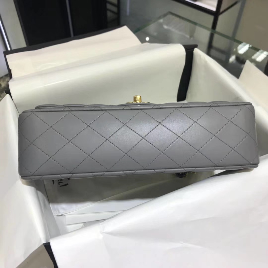 Chanel 香奈儿 CF经典系列 25cm 原厂皮小羊皮 锡器灰 金色五金