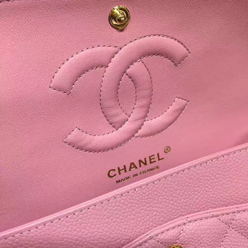 Chanel 香奈儿  CF 经典系列 鱼子酱 桃粉 25cm 金扣