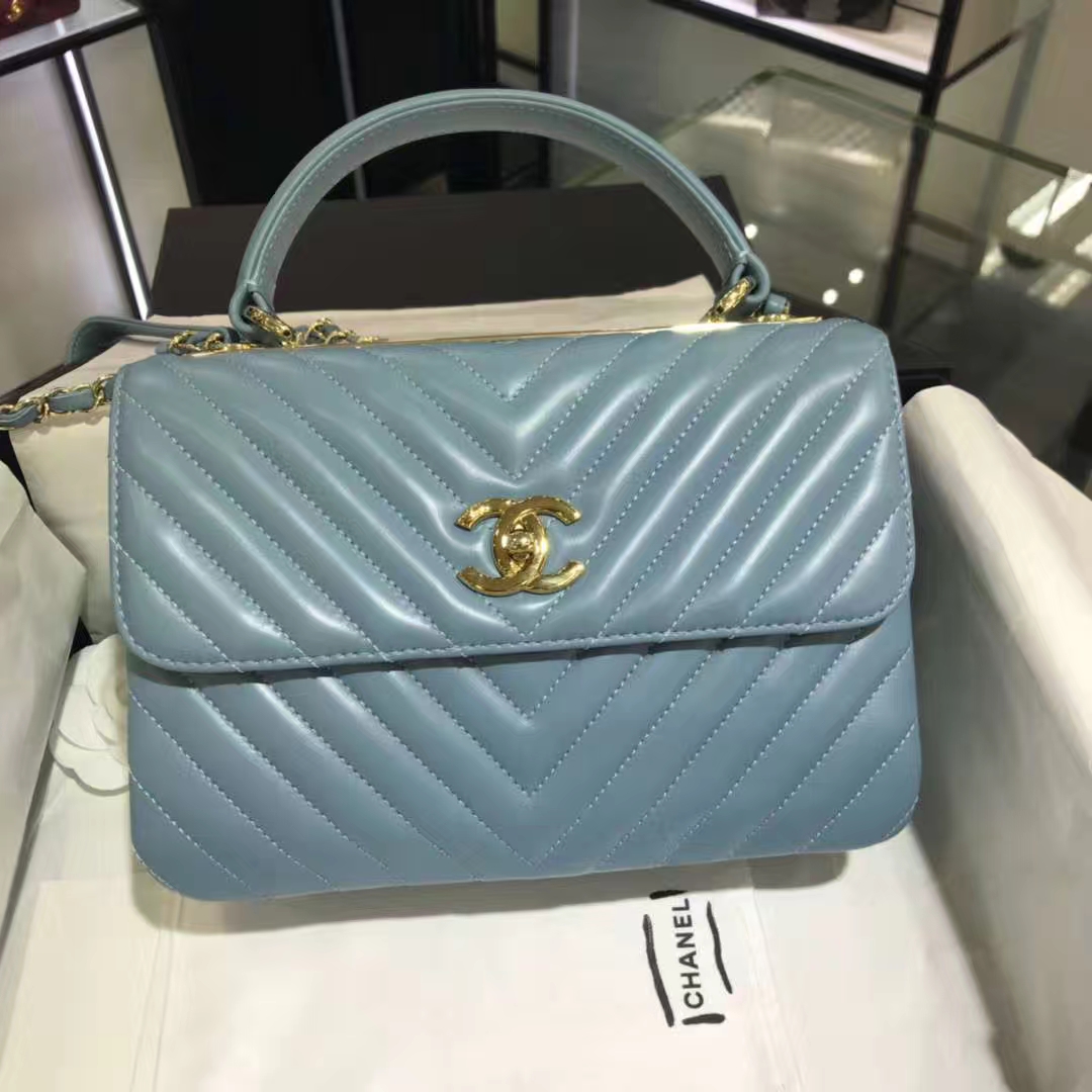 Trendy CC 大V 小羊皮 梦幻兰 25cm 香槟金（现货）