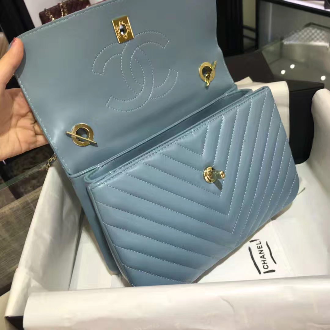 Trendy CC 大V 小羊皮 梦幻兰 25cm 香槟金（现货）