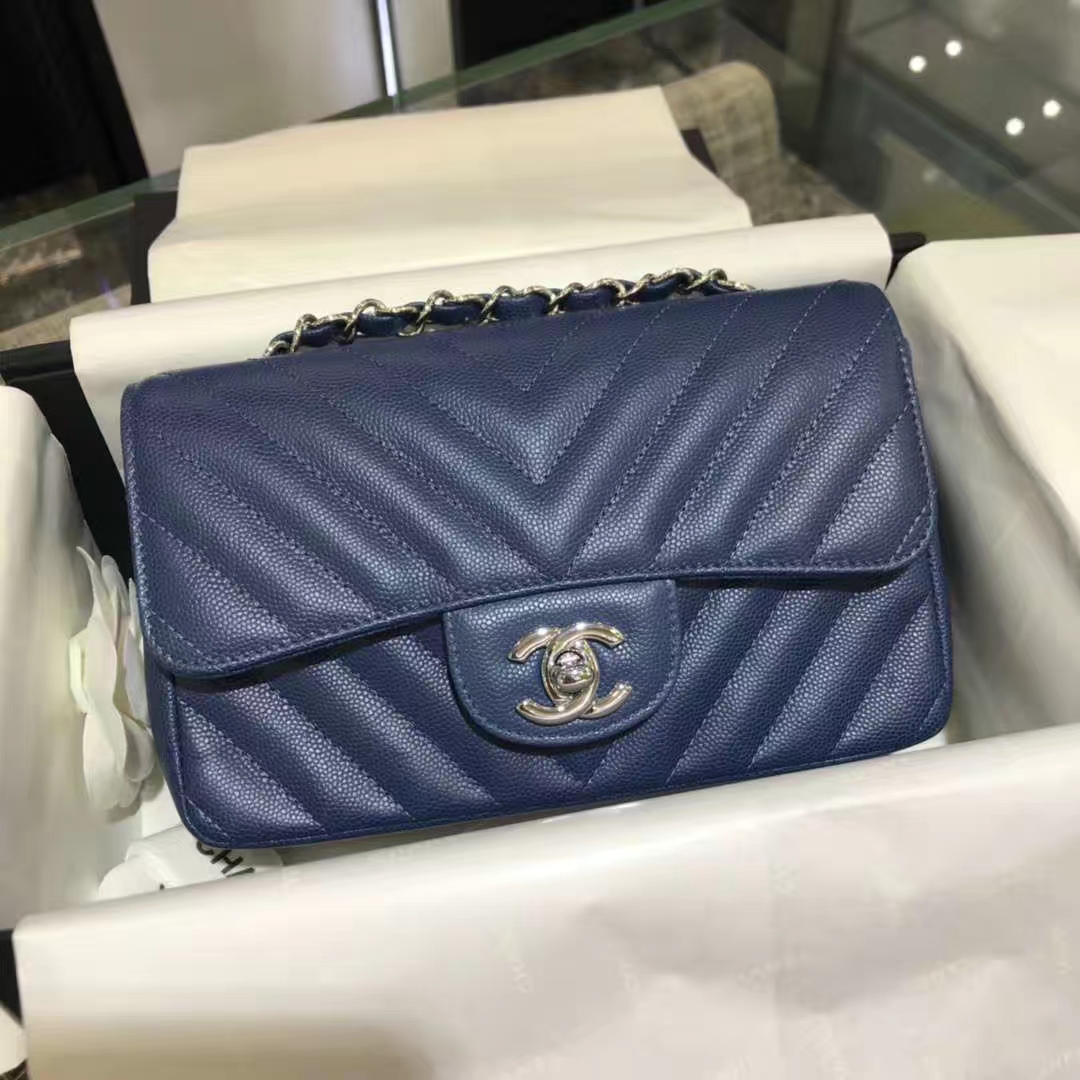 V字绣 经典系列 小鱼子酱 海蓝色 20cm 银扣
