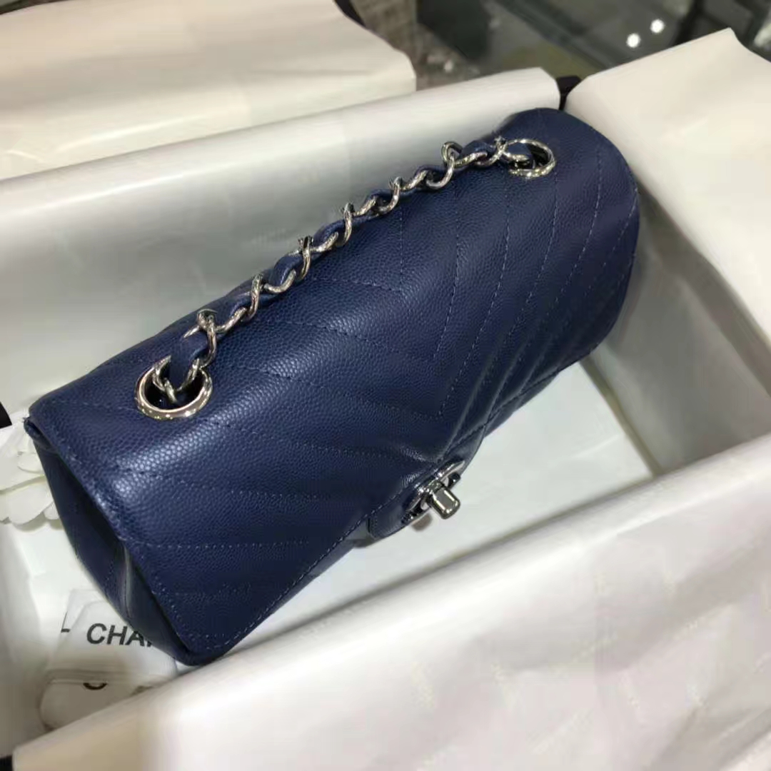 V字绣 经典系列 小鱼子酱 海蓝色 20cm 银扣