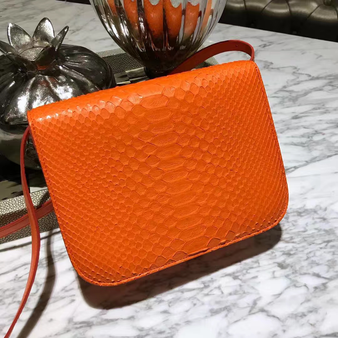 Celine 思琳 box豆腐包 蛇皮经典橙 天后王菲的最爱