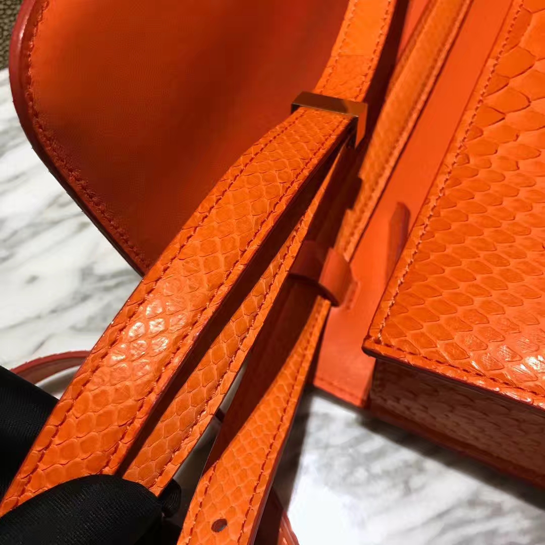 Celine 思琳 box豆腐包 蛇皮经典橙 天后王菲的最爱