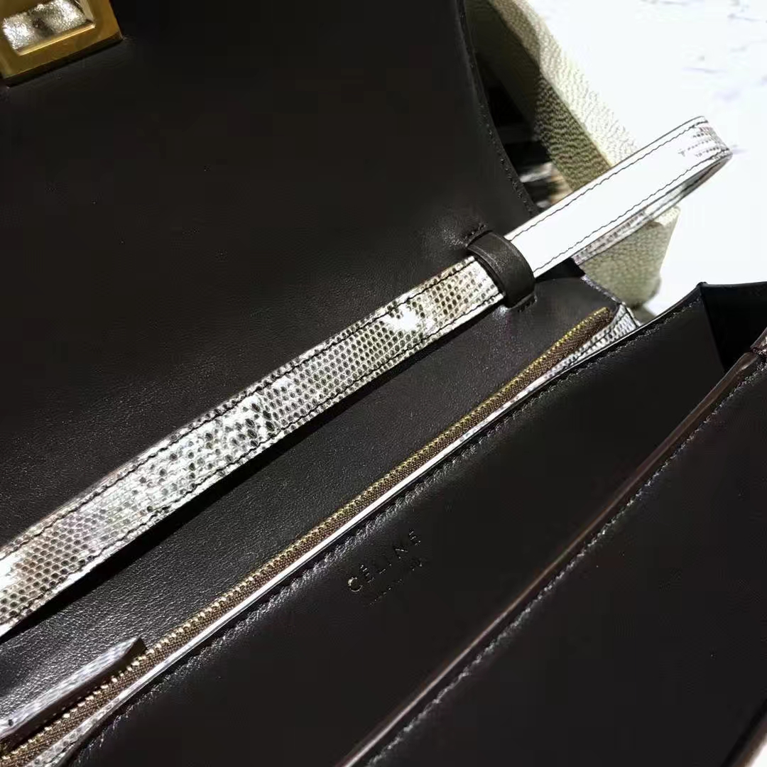 CÉLINE思琳 box 豆腐包  蜥蜴皮 原花色