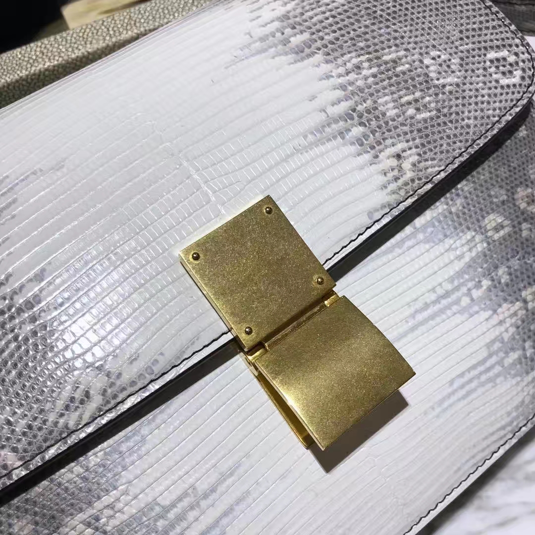 CÉLINE思琳 box 豆腐包  蜥蜴皮 原花色